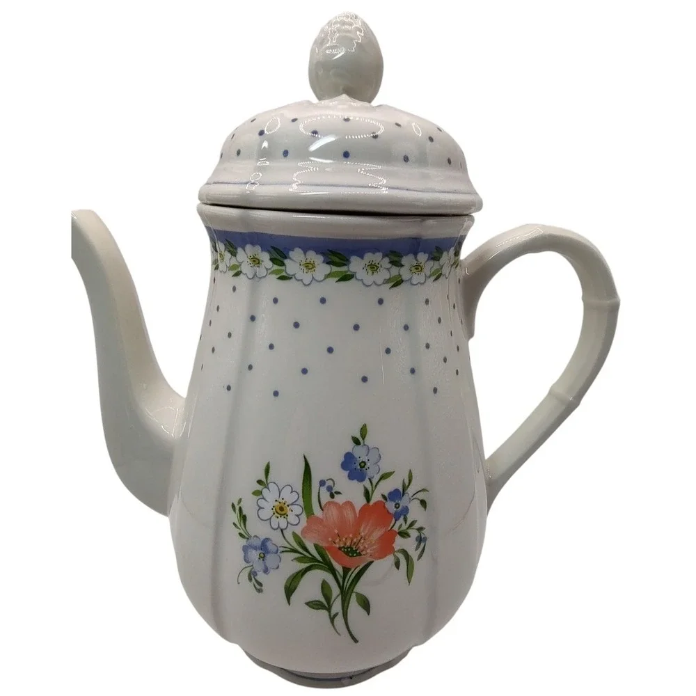 Vintage  Villeroy and Boch Coffee Romantica Pattern Lid Luxembourg Five Cups SEE